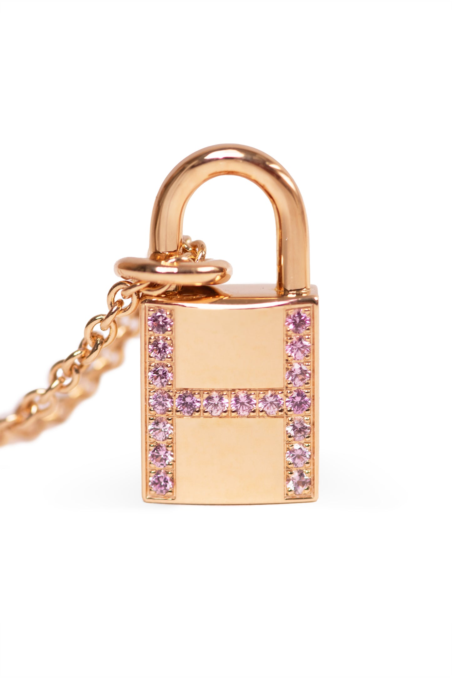 Hermes Kelly Lock Pendant in Rose Gold