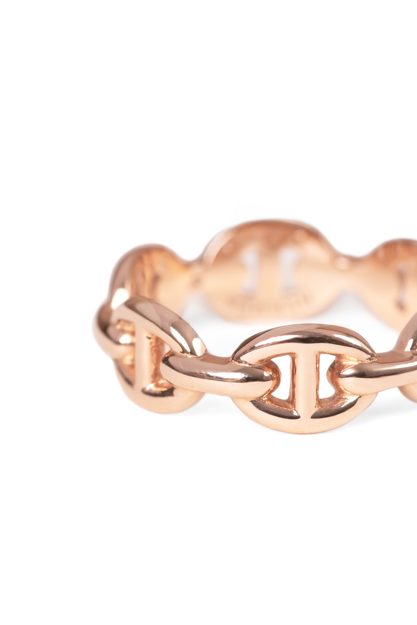 Hermes Rose Gold Chain D'Ancre Ring