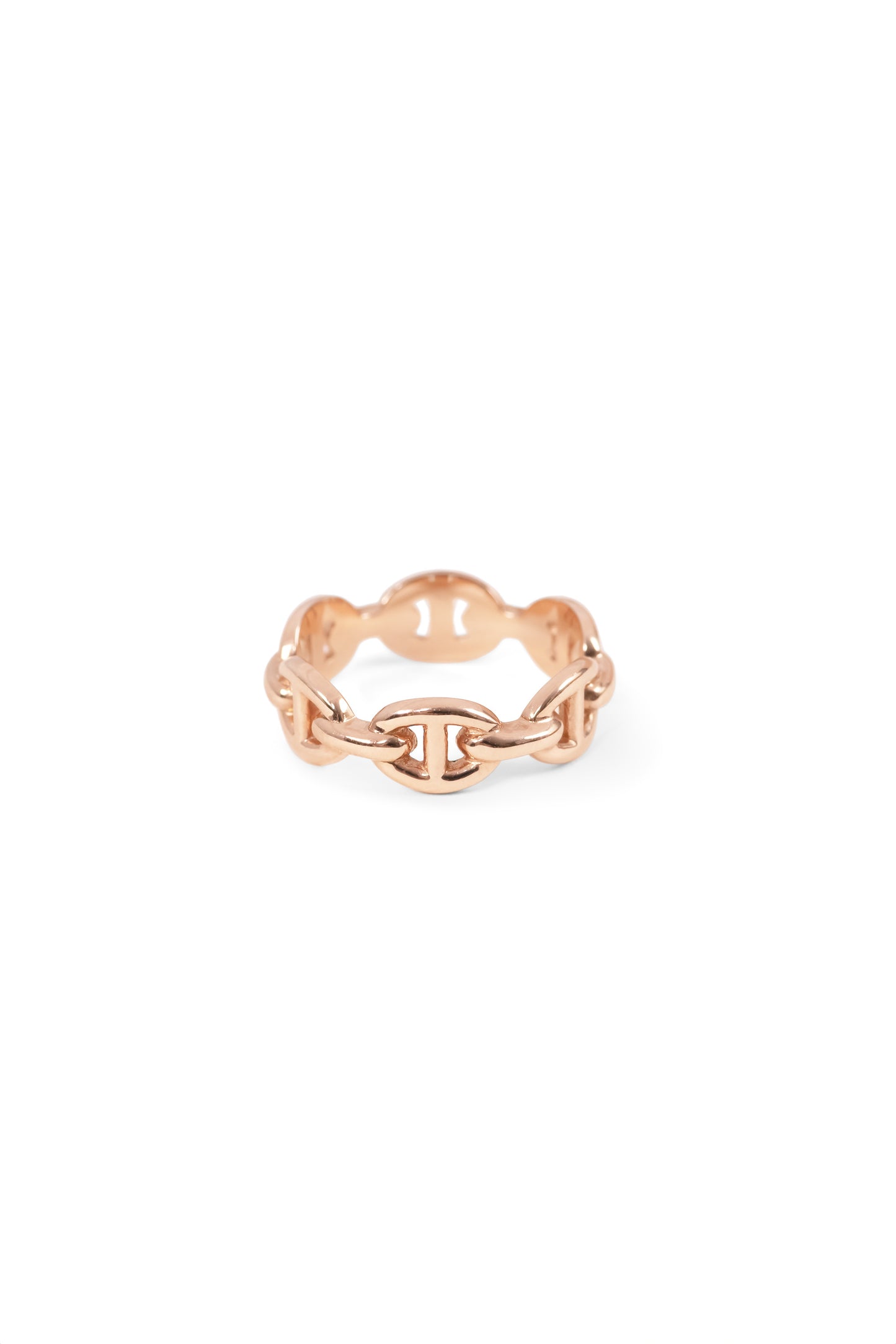 Hermes Rose Gold Chain D'Ancre Ring