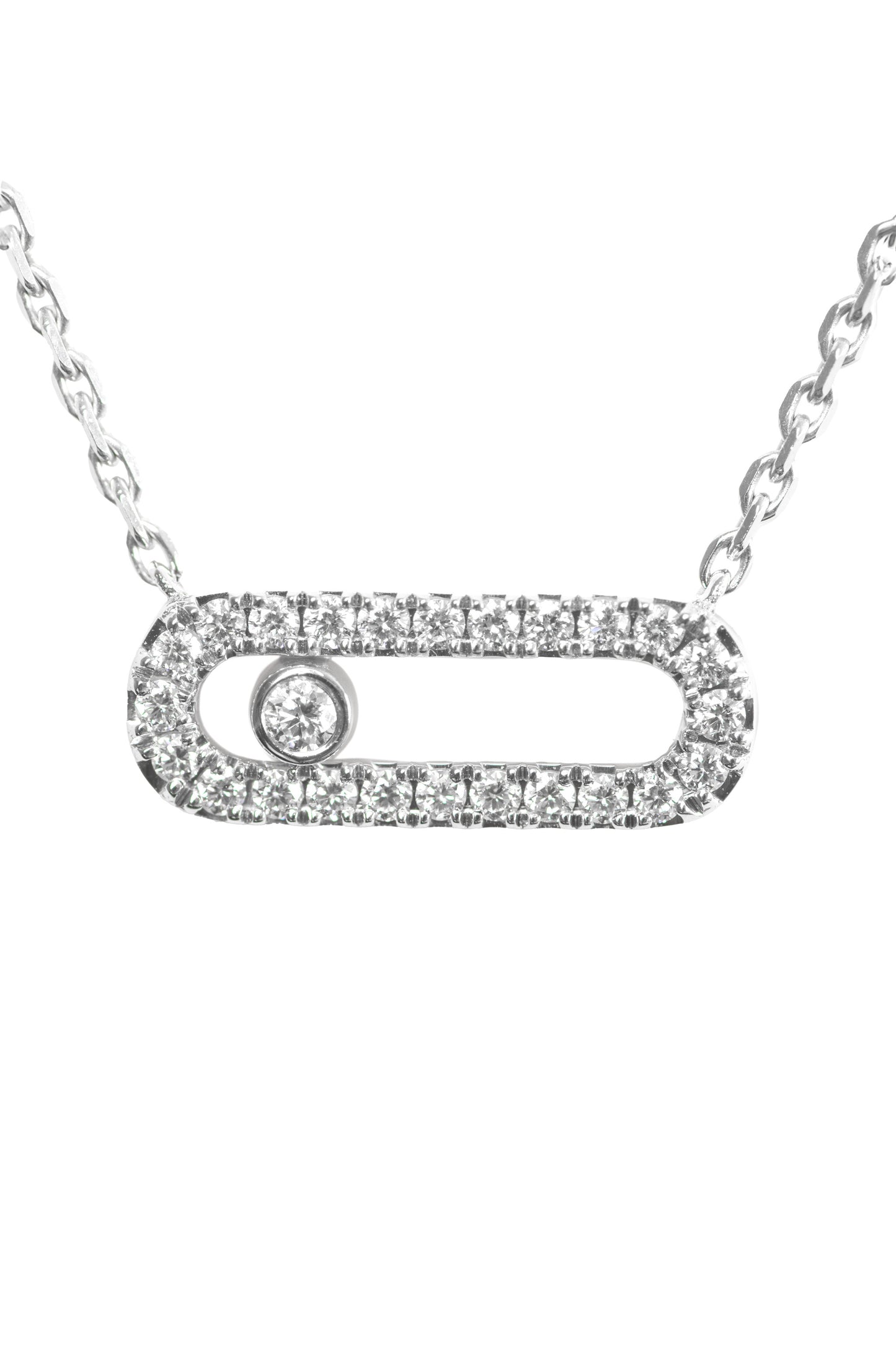 Messika Move Uno Pavé Necklace in White Gold