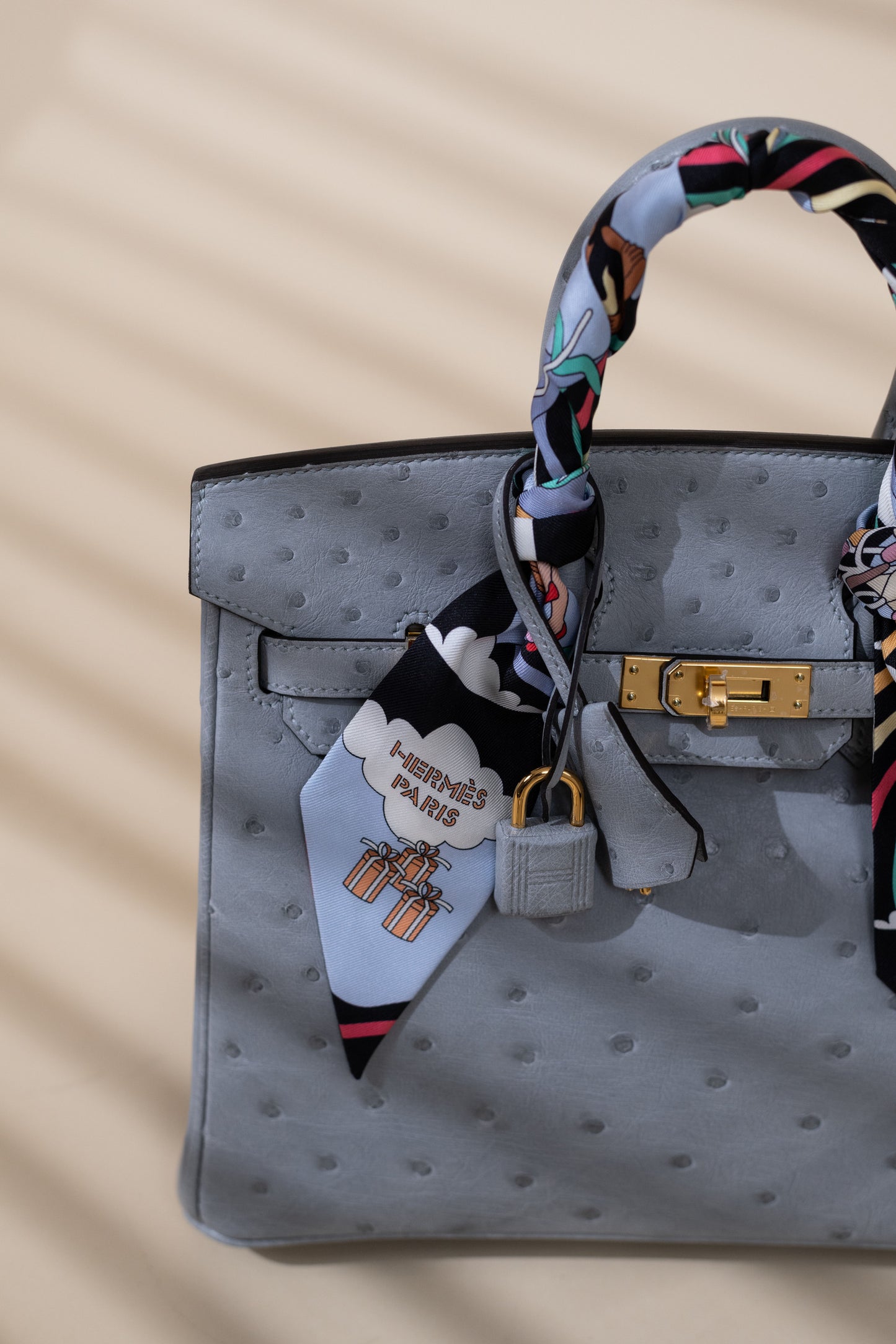 Hermès Birkin 25 Ostrich Blue Glacier GHW