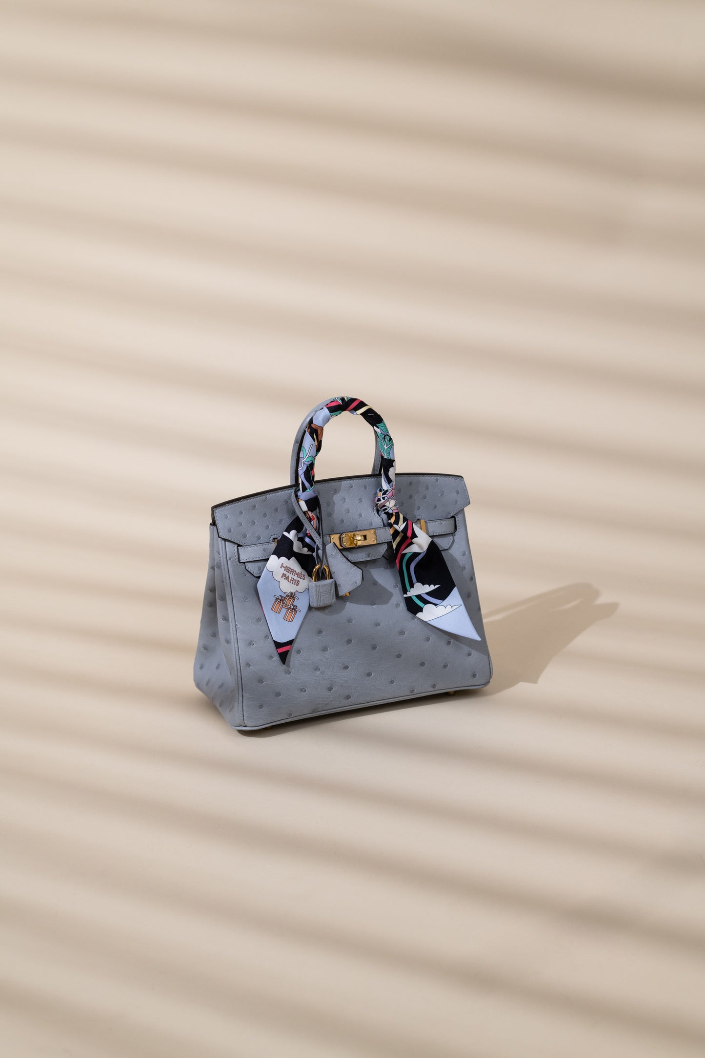 Hermès Birkin 25 Ostrich Blue Glacier GHW
