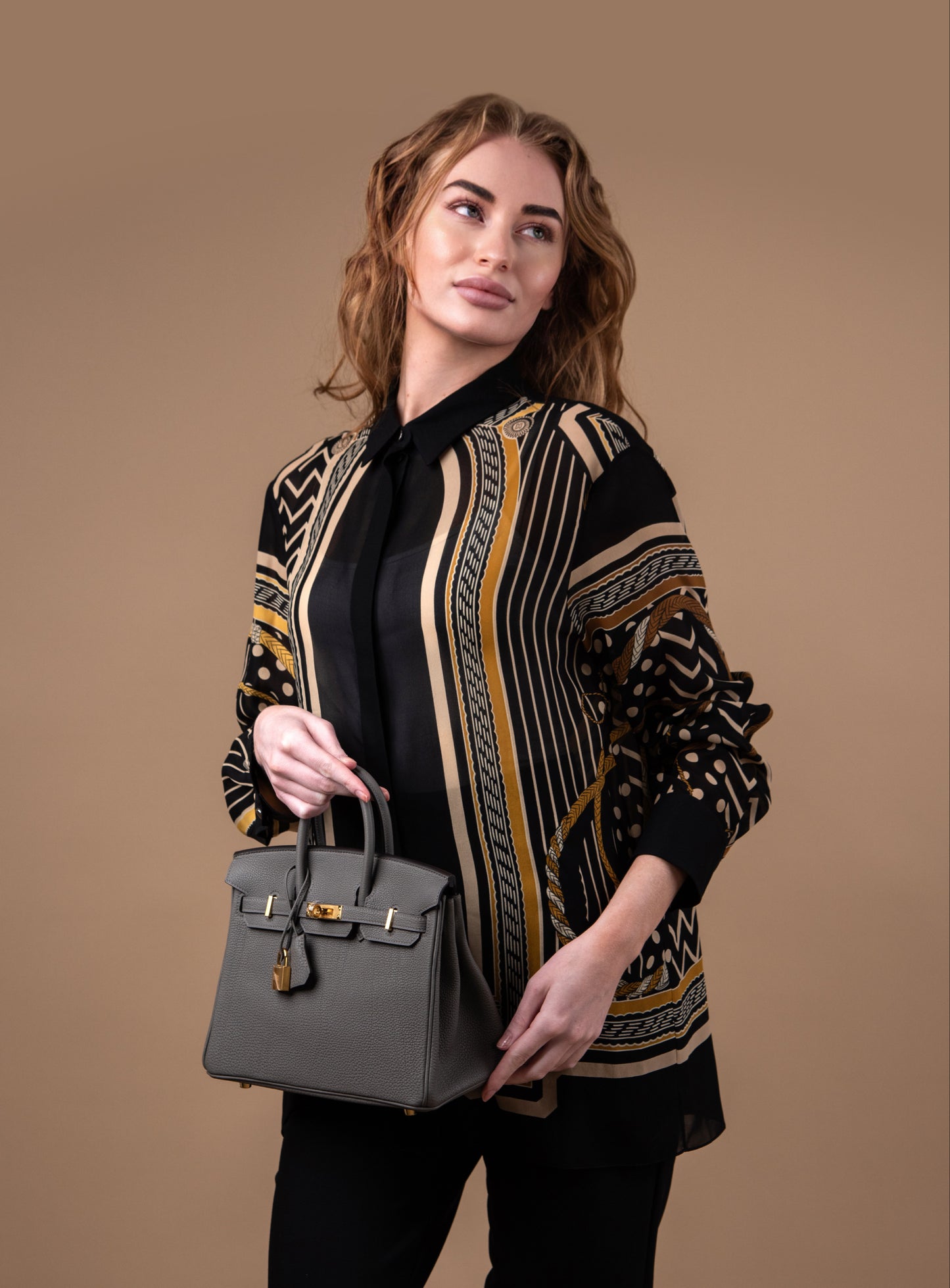 Hermès Birkin 25 Togo in Gris Meyer GHW