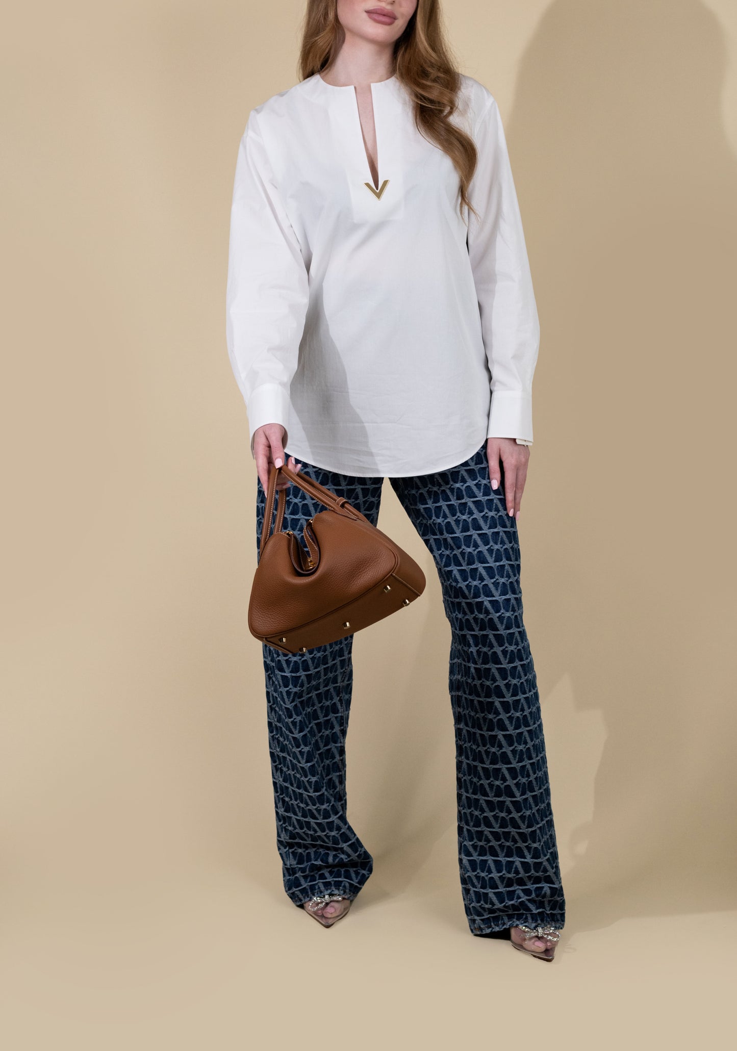 Hermès Lindy 26 Gold GHW with Valentino Top & Pants