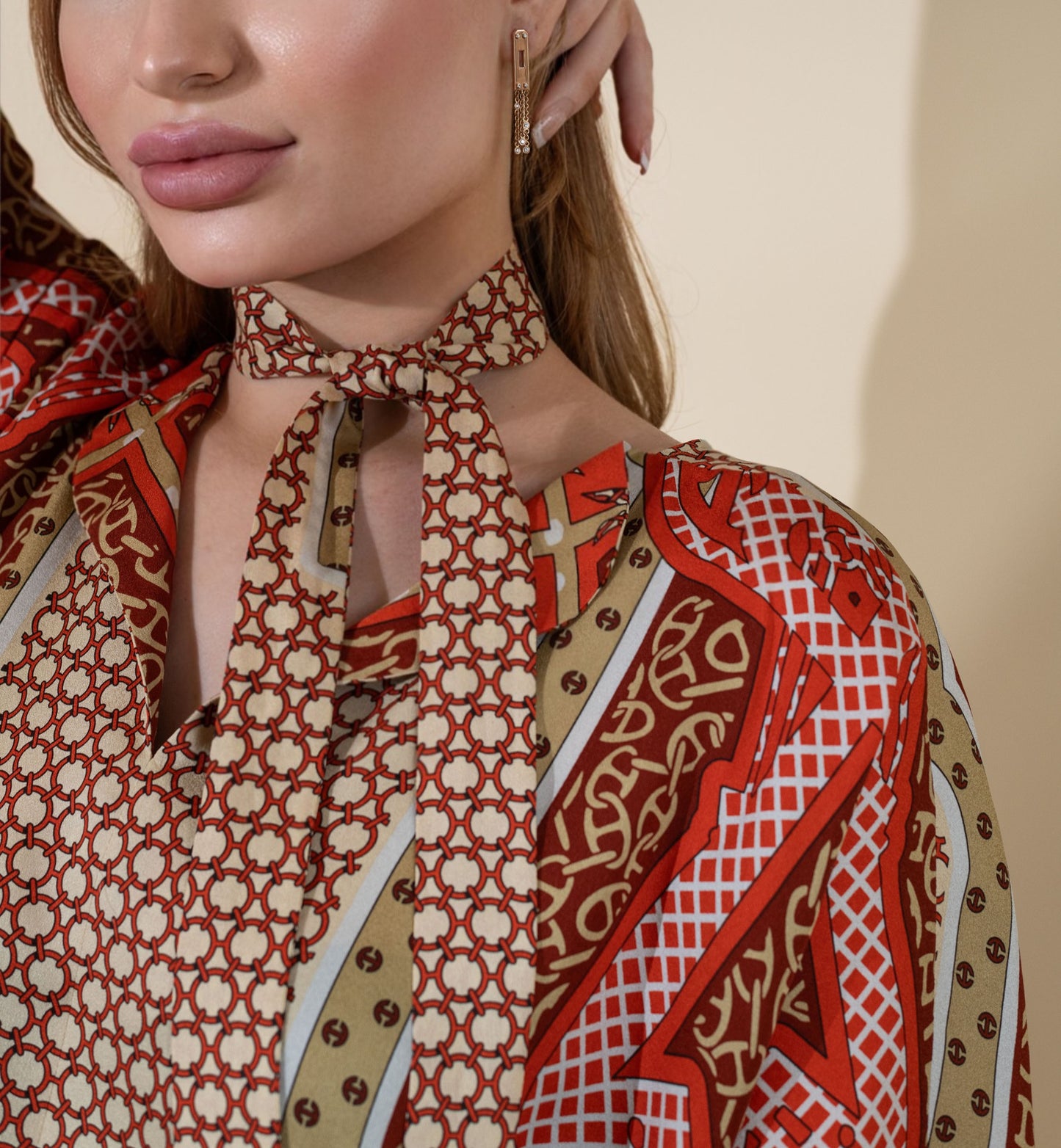 Hermès Kelly Gavroche Rose Gold Earrings