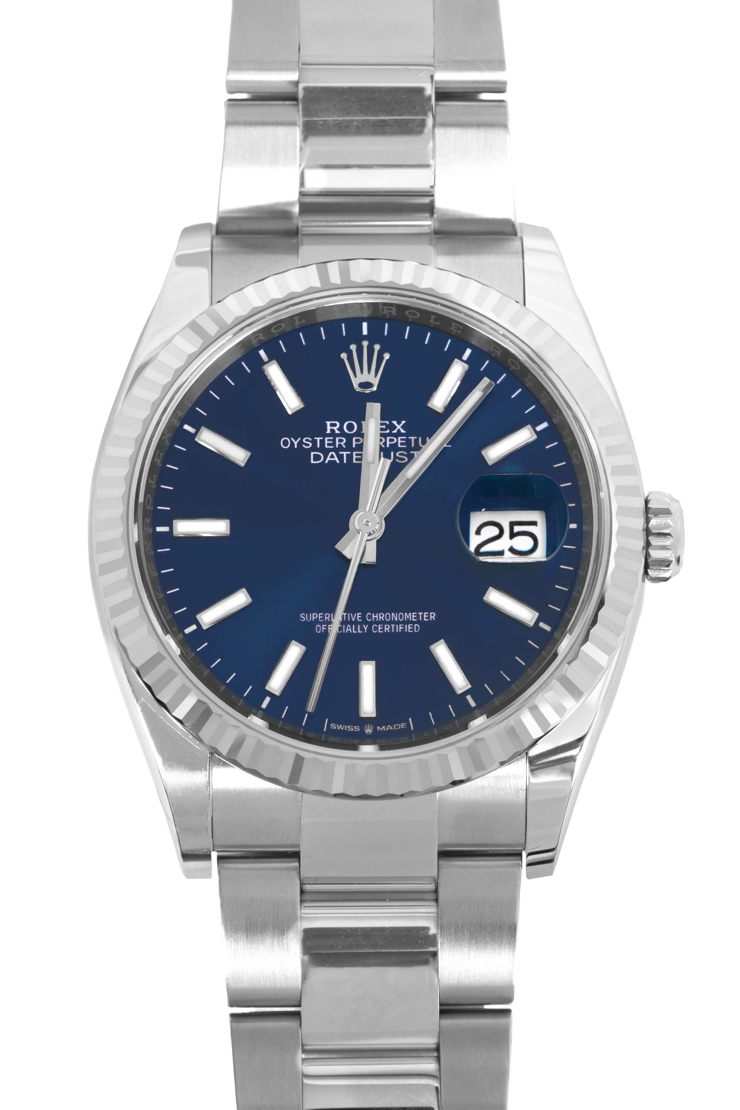 Rolex Datejust 36mm in White Gold with Blue Dial