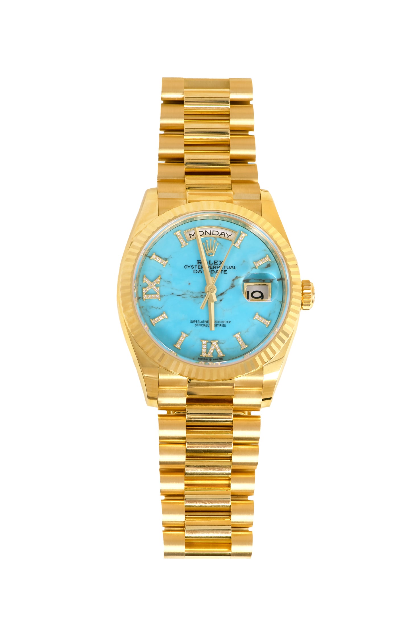 Rolex Day Date 36mm in Yellow Gold with Turquiose Dial