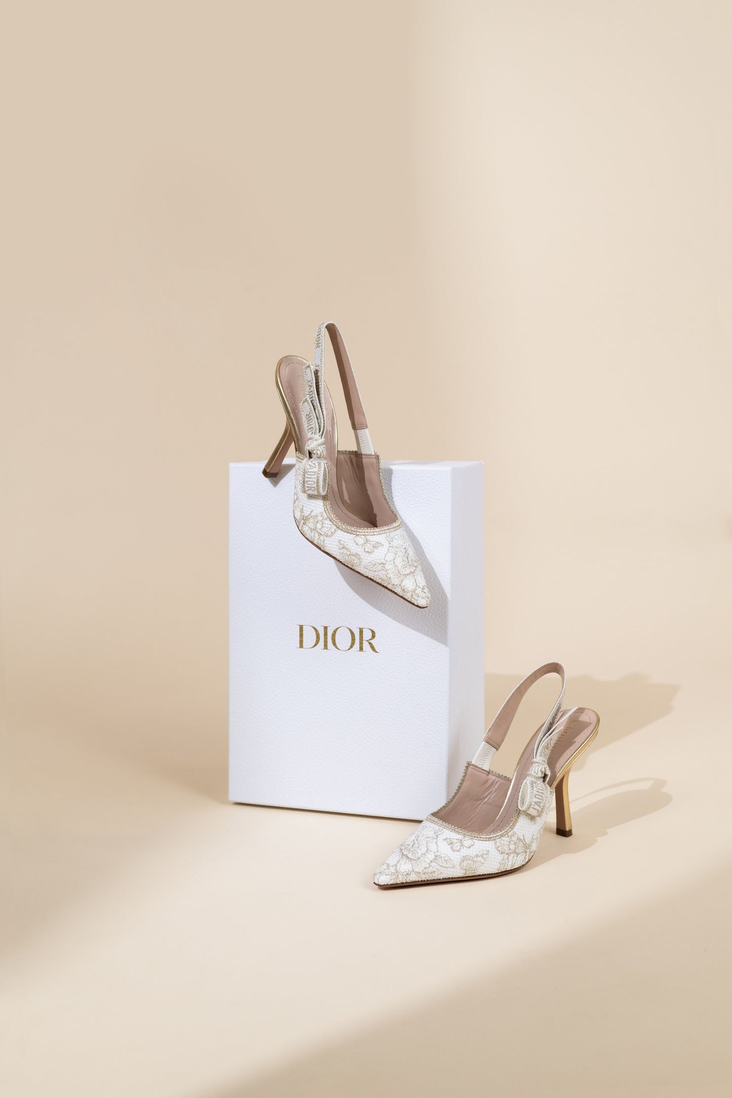 Dior Pale Gold Slingbacks