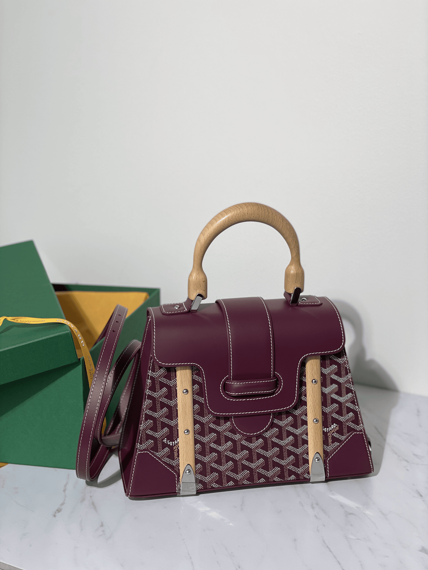 Goyard Mini Saigon Structure in Burgundy