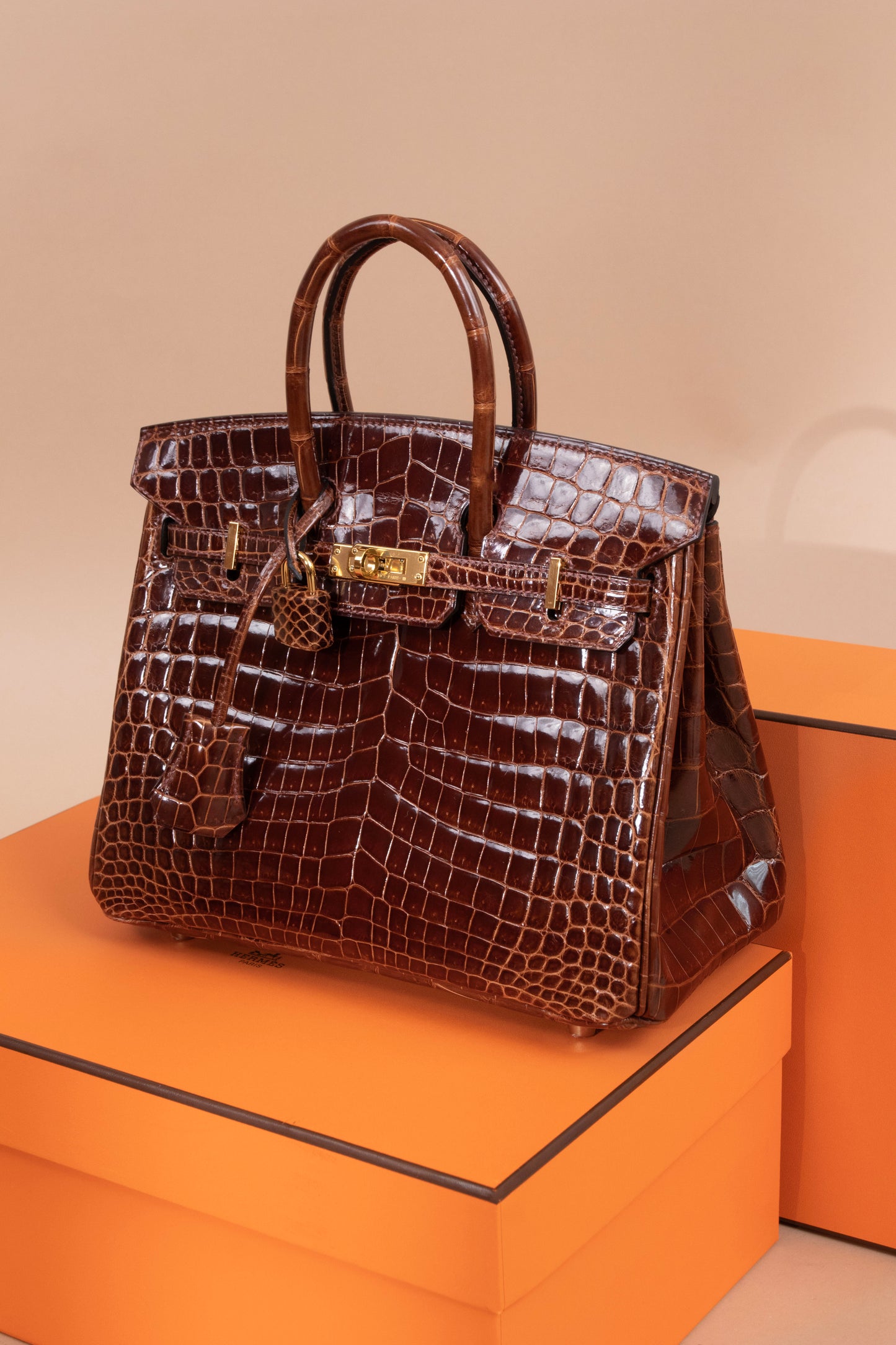 Hermès Birkin 25 Shiny Crocodile Miel GHW