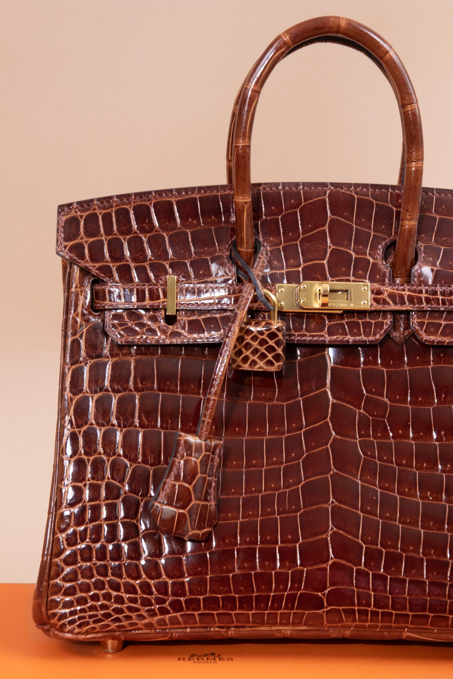 Hermès Birkin 25 Shiny Crocodile Miel GHW