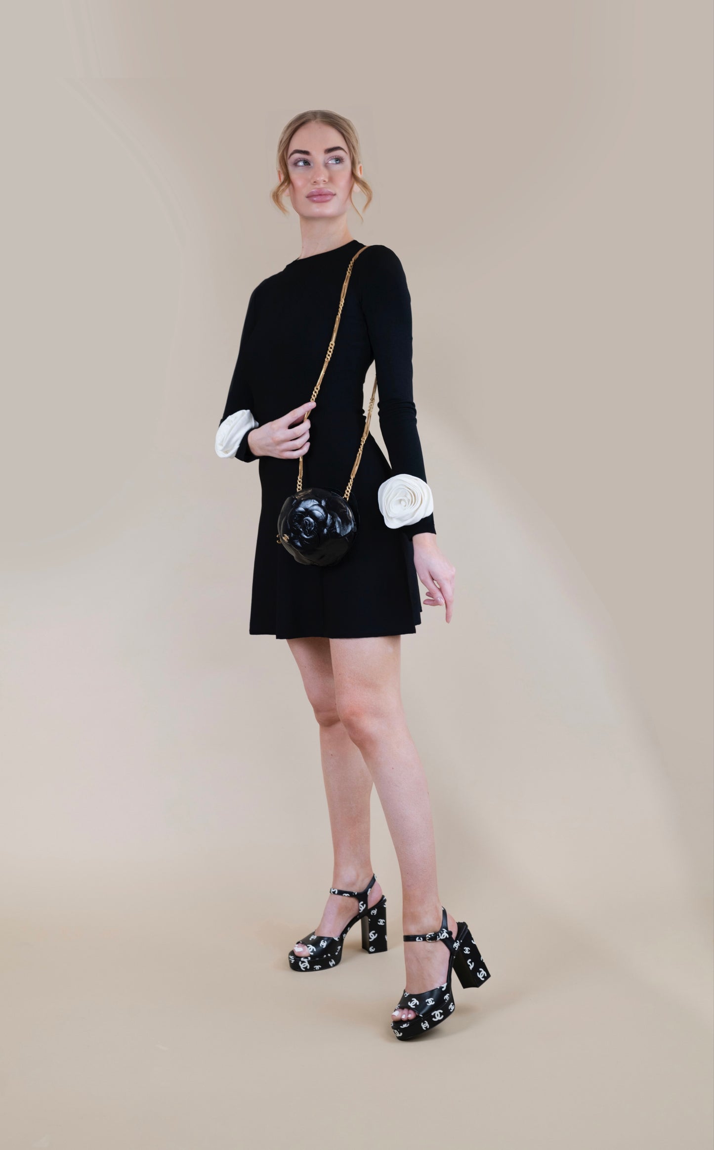 Chanel Black Rose Evening Bag