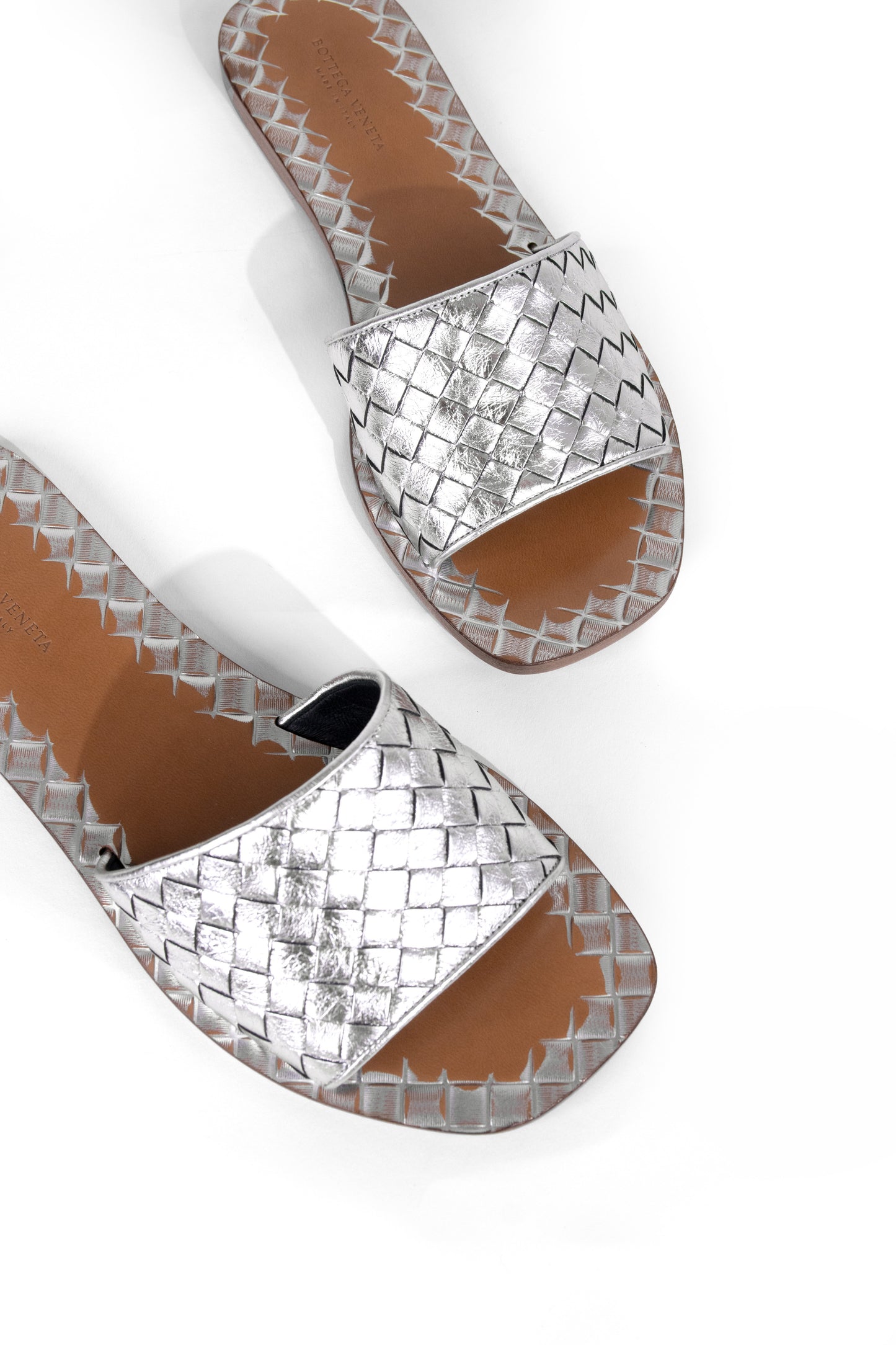 Bottega Veneta Silver Sandals