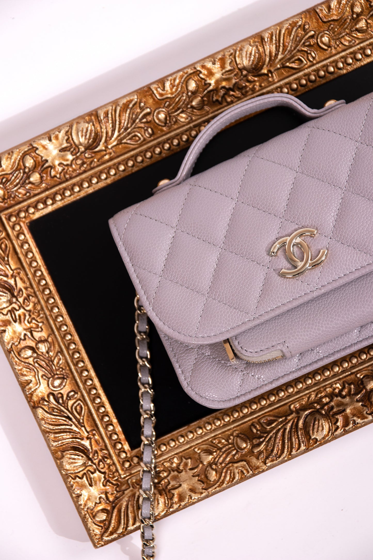 Chanel Wallet on Chain with Top Handle in Lavender