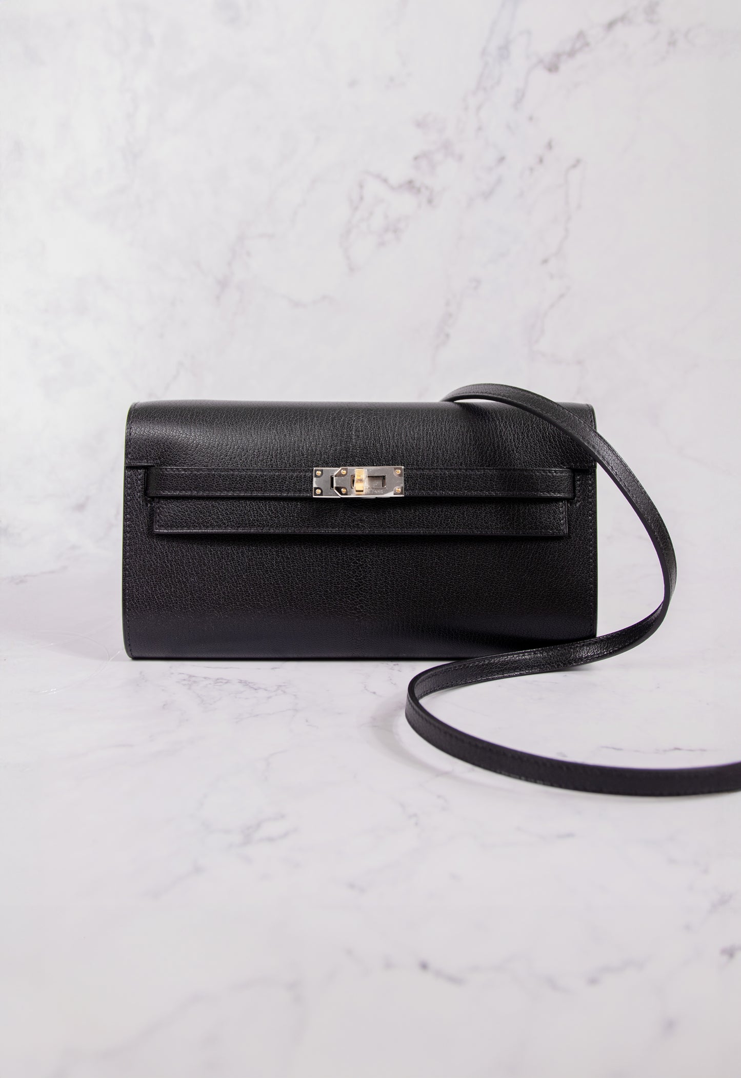 Hermès Kelly Wallet To Go Black PHW