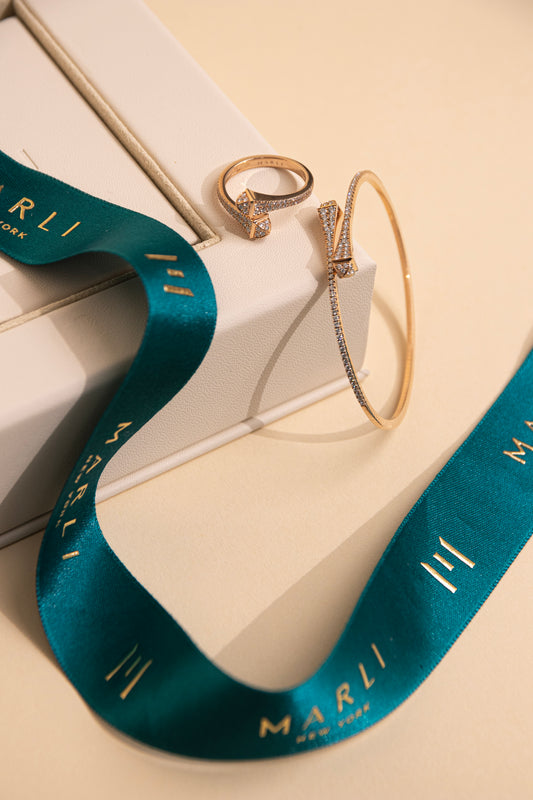 Marli Cleo Rose Gold Full Diamond Ring & Bangle