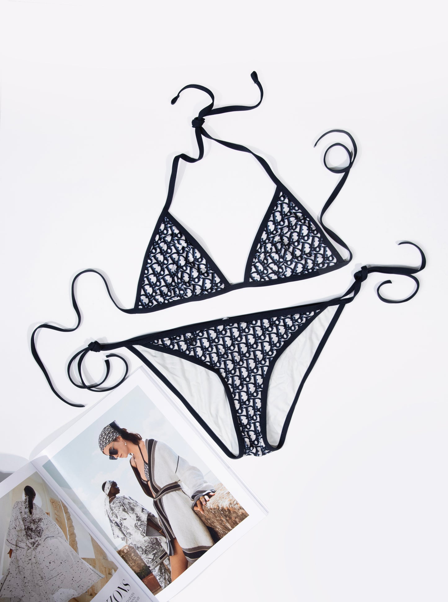 Dior Navy Bathing Suit with Tote Bag