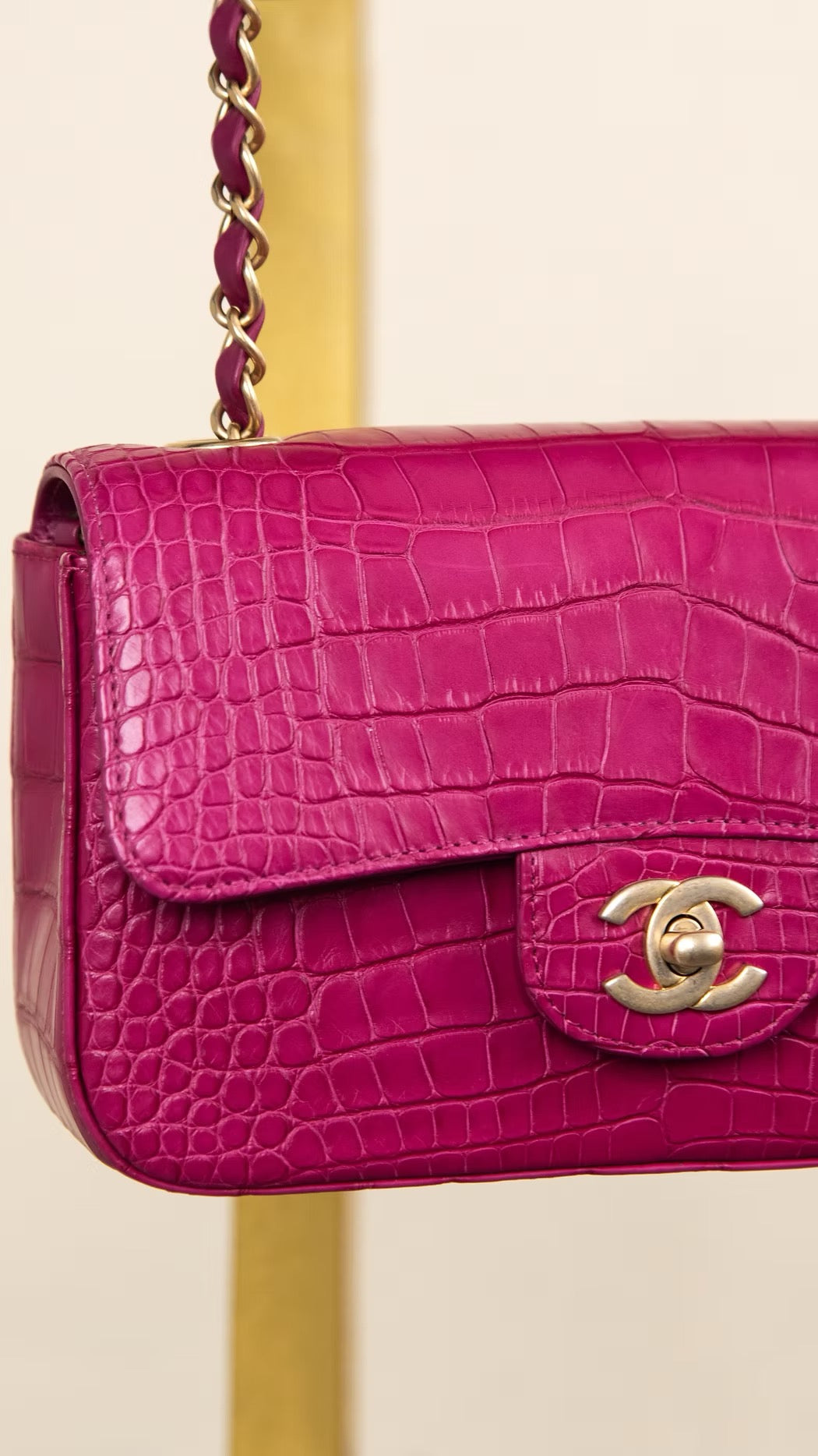 Chanel Alligator Pink Flap Bag