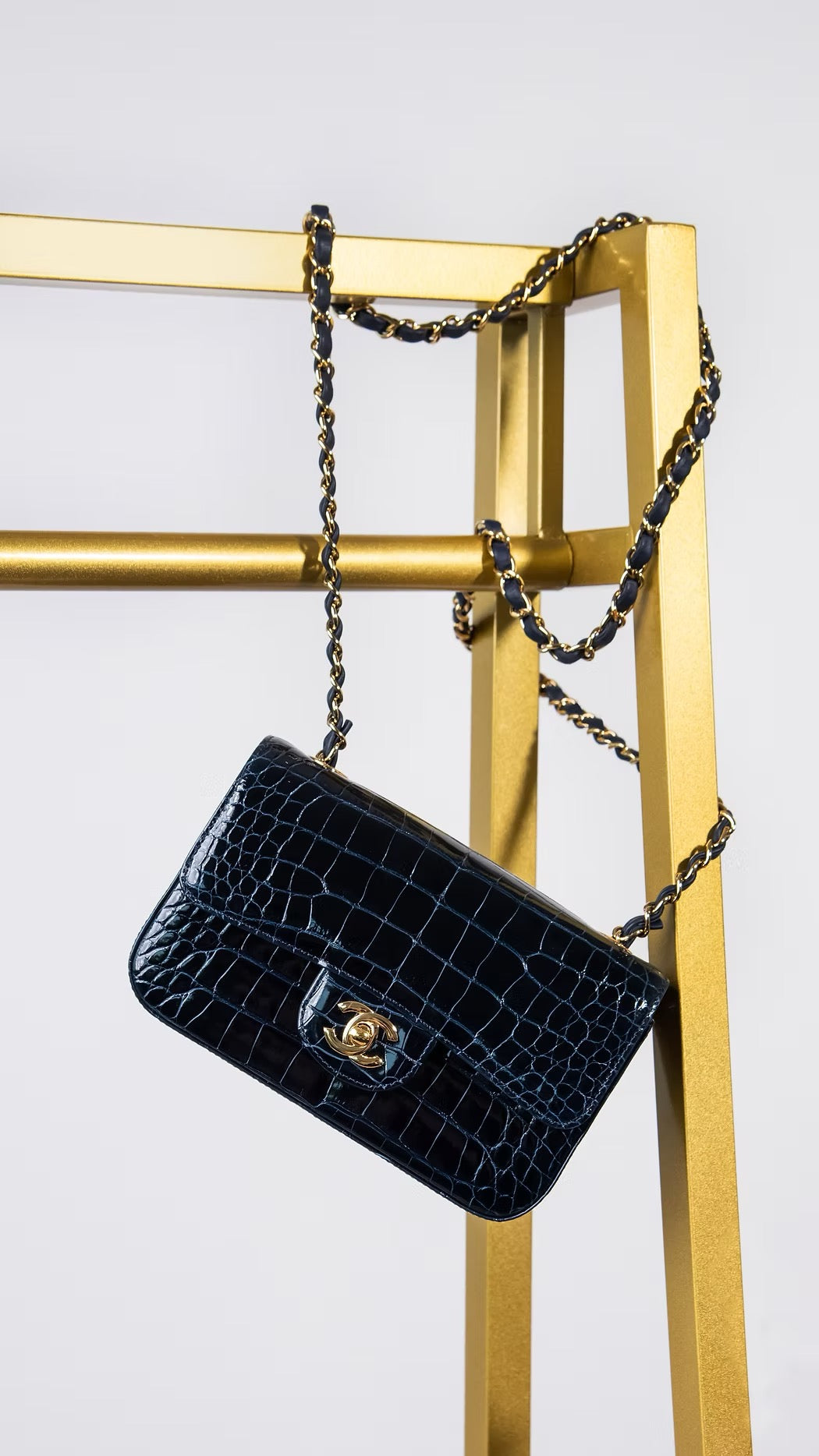 Chanel Alligator Navy Flap Bag