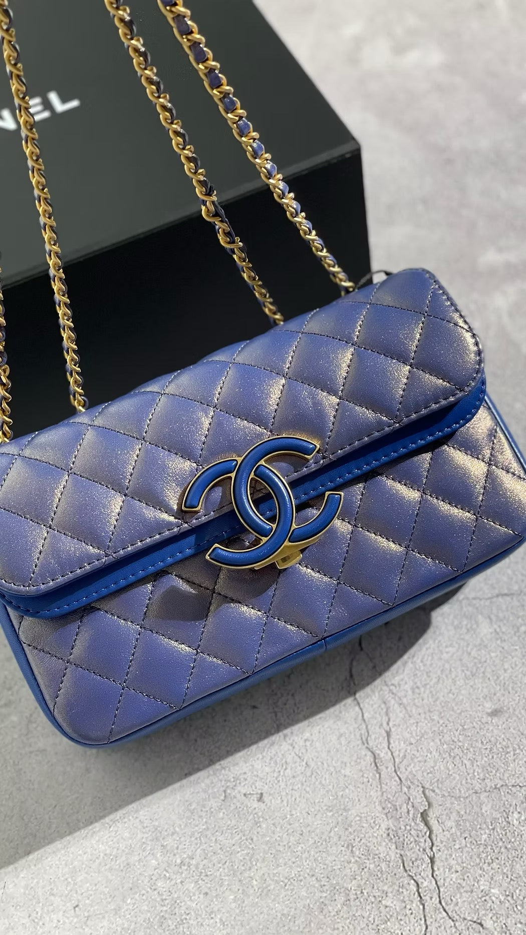 Chanel Metallic Indigo Flap Bag