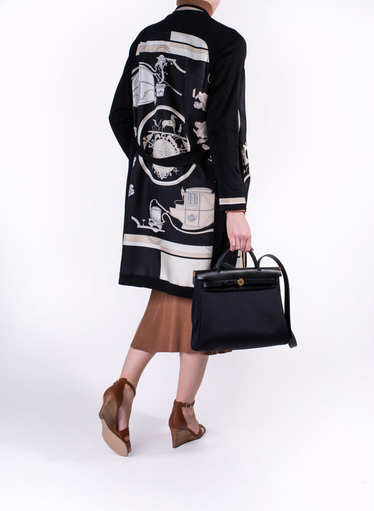 Hermès - Long Twillaine Black Cardigan