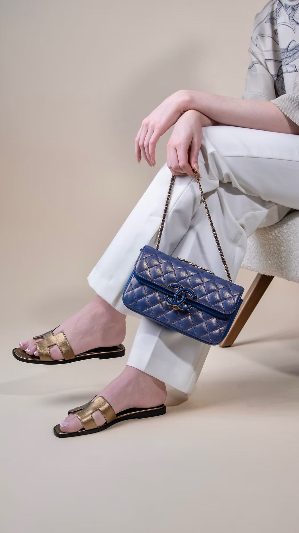 Chanel Metallic Indigo Flap Bag
