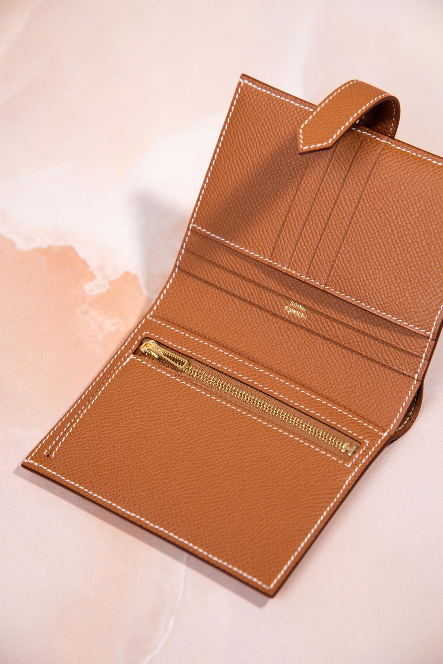 Hermè Gold Bearn Wallet