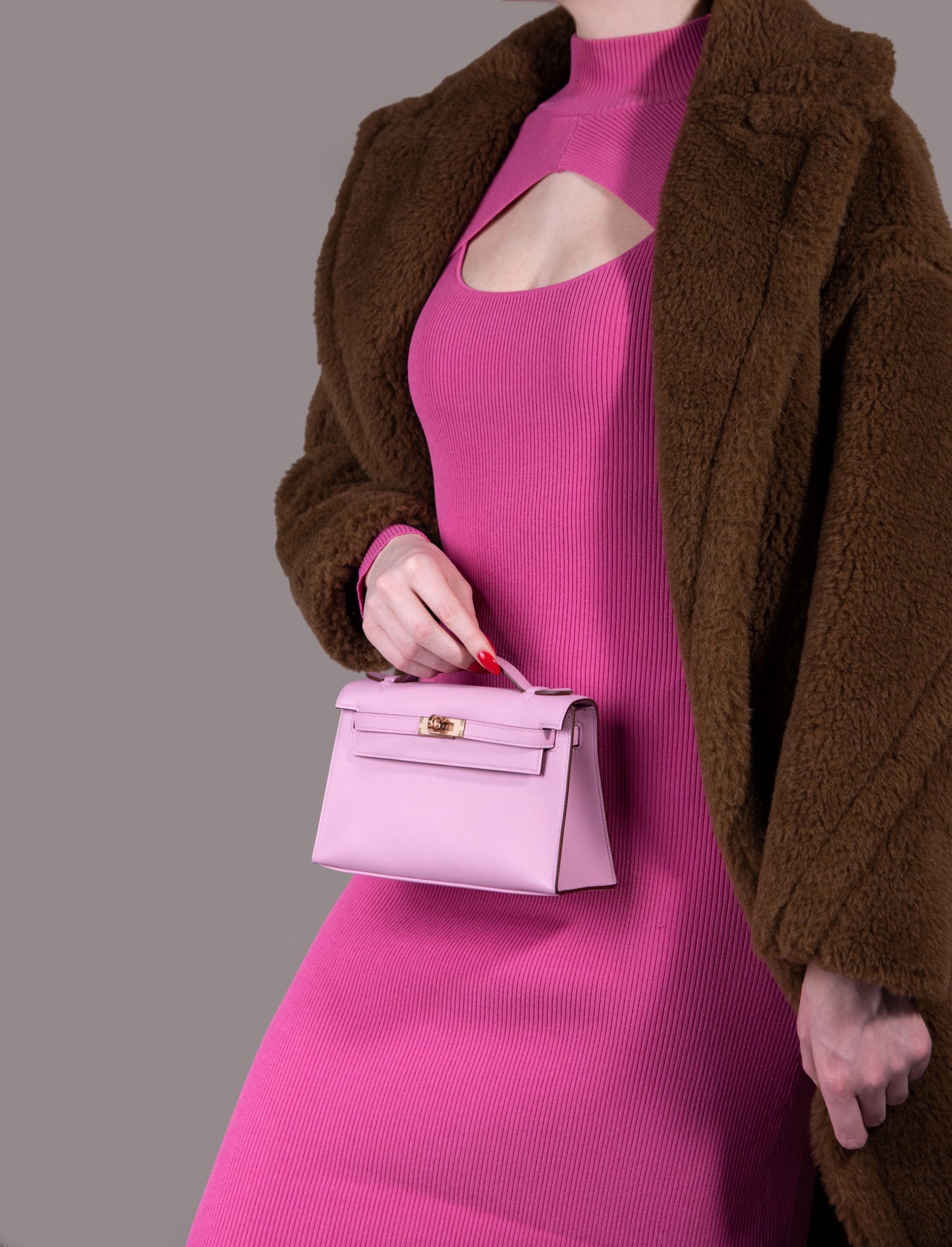 Hermès Kelly Pochette in Muave RGHW