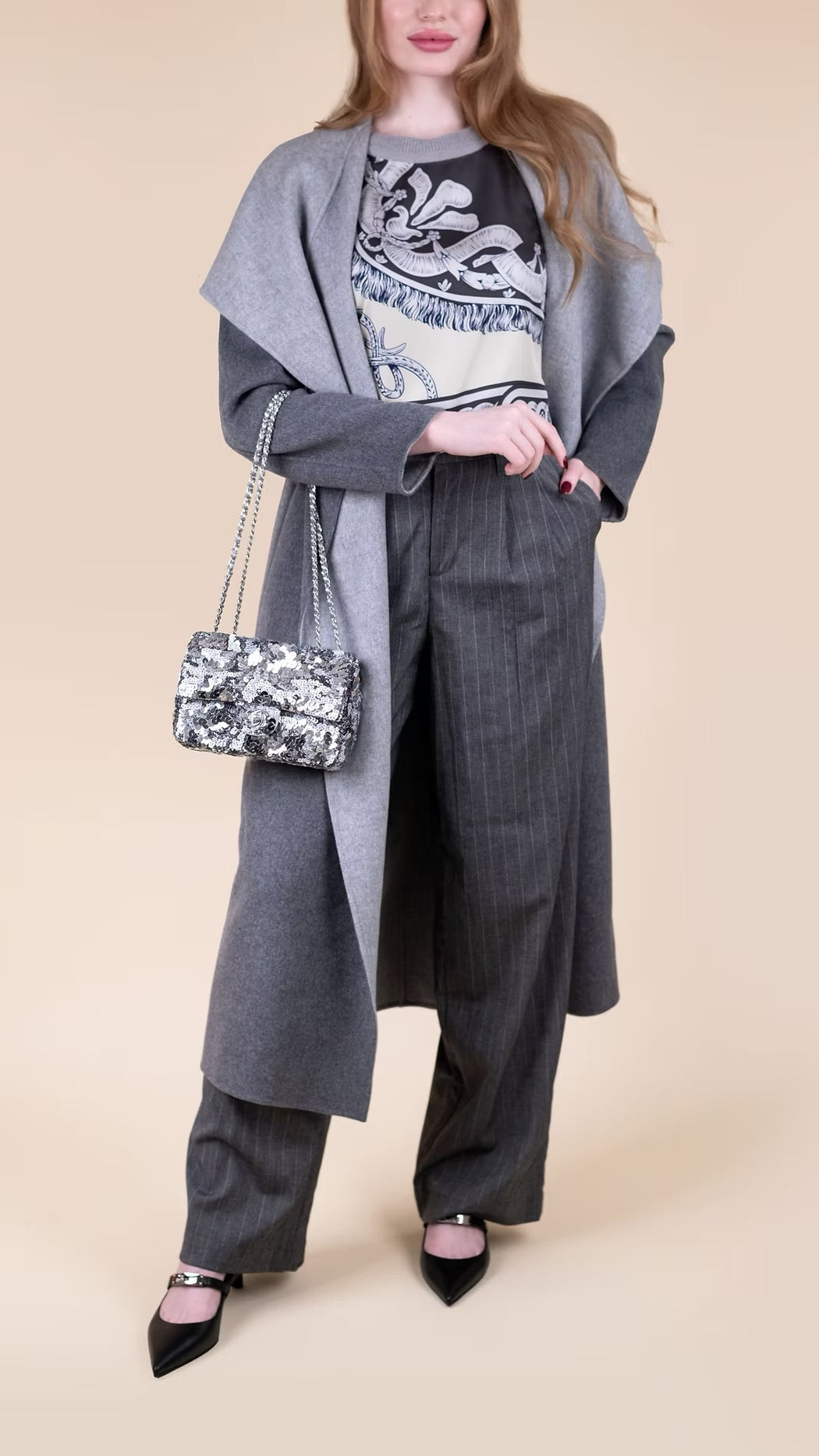 Chanel Silver Sequin Flap Bag
