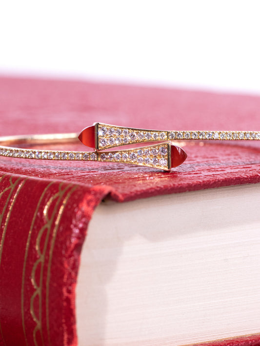 Marli Cleo Rose Gold Red Agate Bracelet