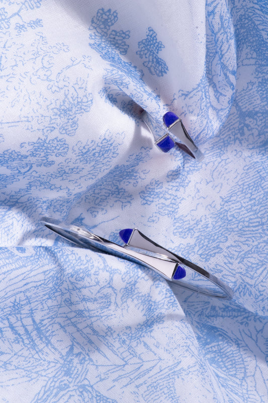 Marli Cleo White Gold and Lapis Bracelet & Ring
