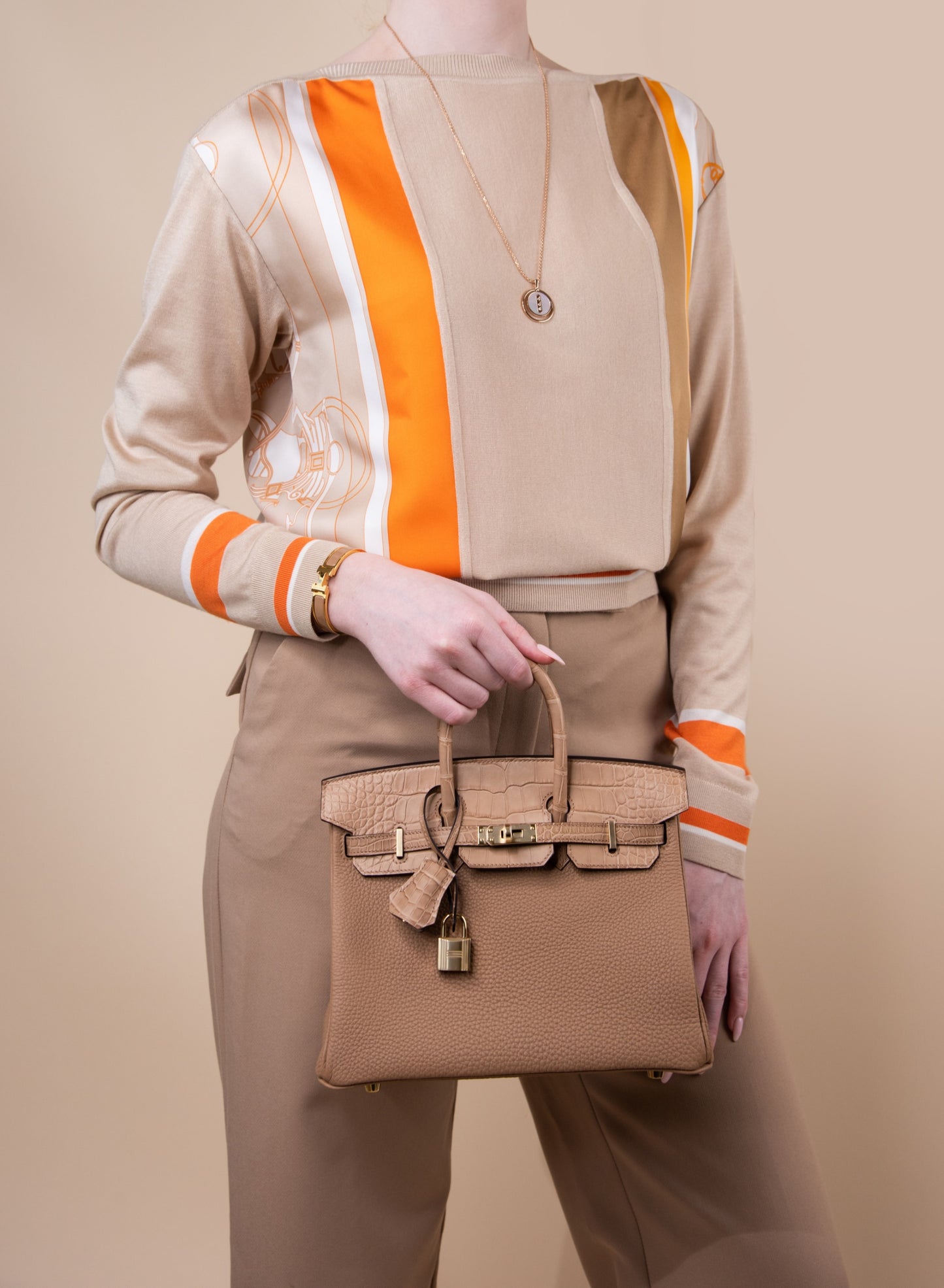 Hermès - Birkin 25 Touch Alligator in Chai GHW