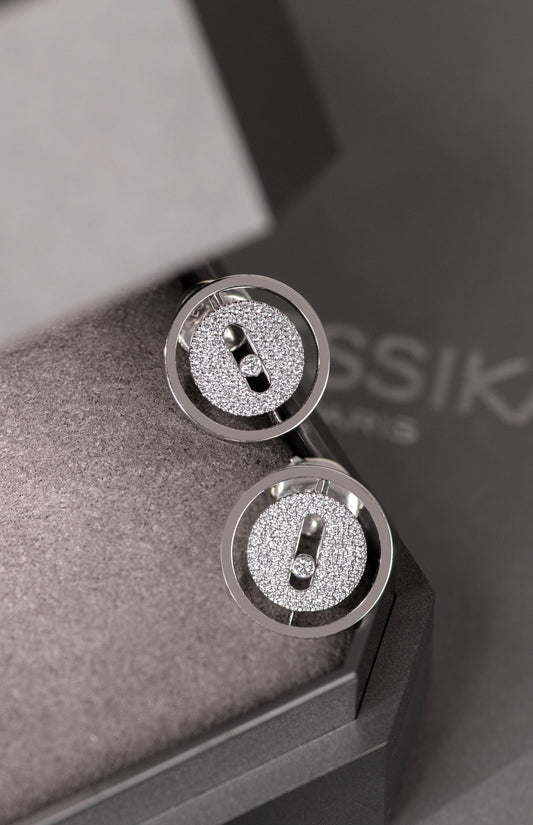 Messika White Gold Diamond Lucky Move Earrings
