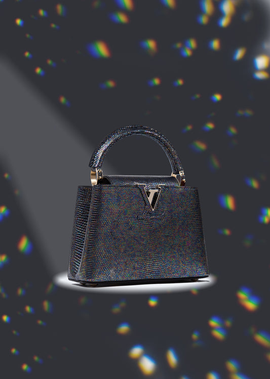 حقيبة لويس فيتون ميني كابوسين قزحية اللون من جلد السحلية