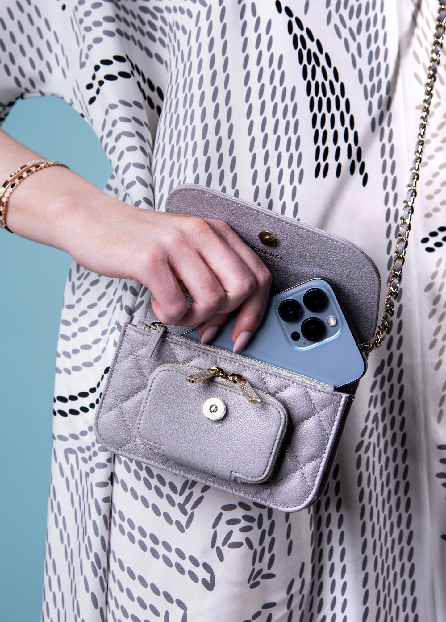 Chanel Clutch with Chain in Light Lavender