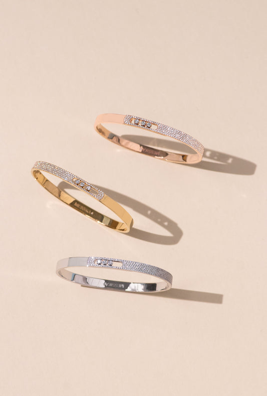 Messika Move Noa Diamond Bangle in Rose/Yellow/White Gold