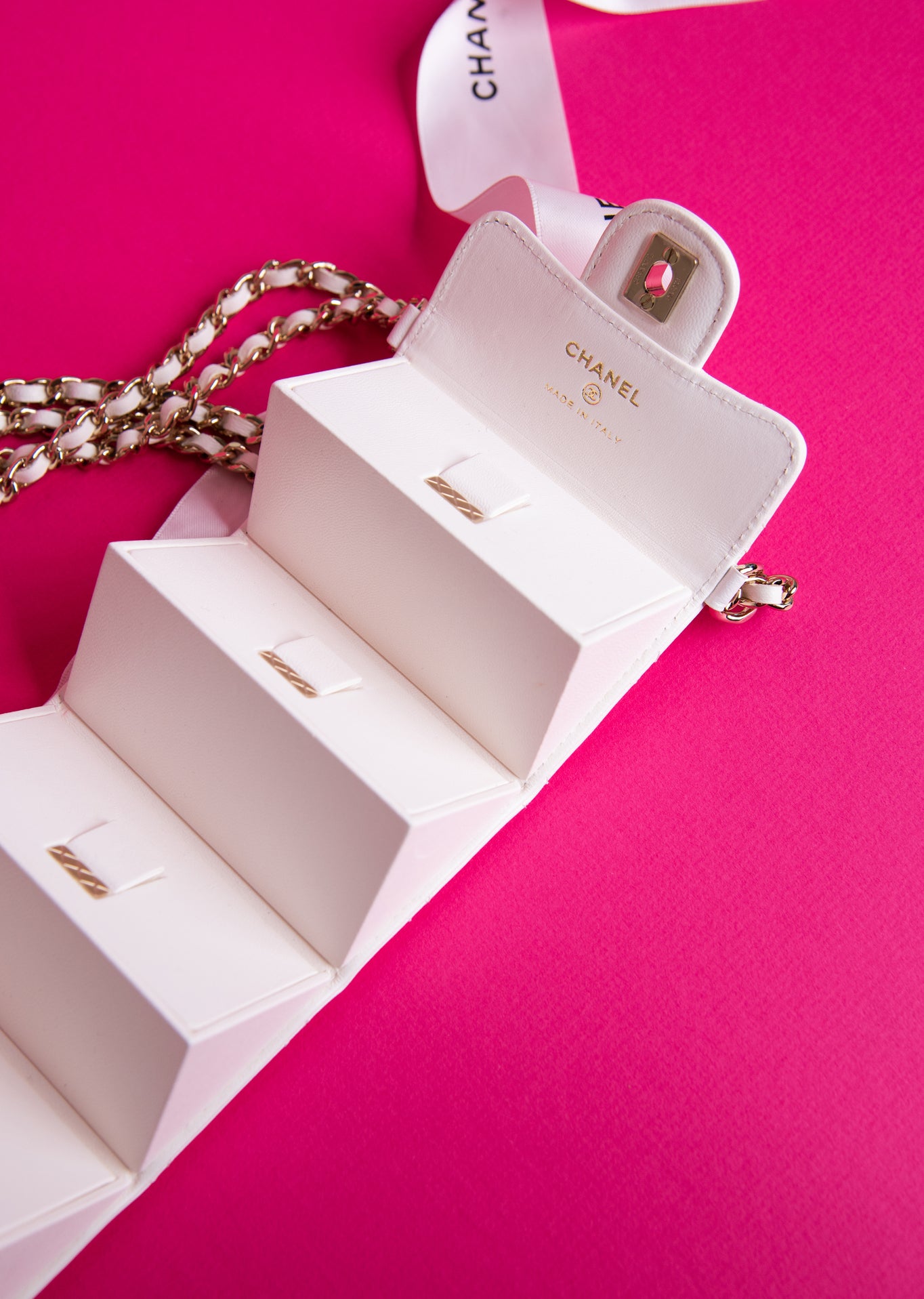 Chanel O-Vanity White Jewelry Box
