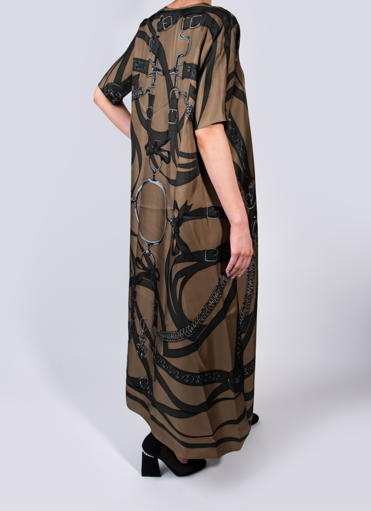 Hermès Beige/Dark Green Caftan