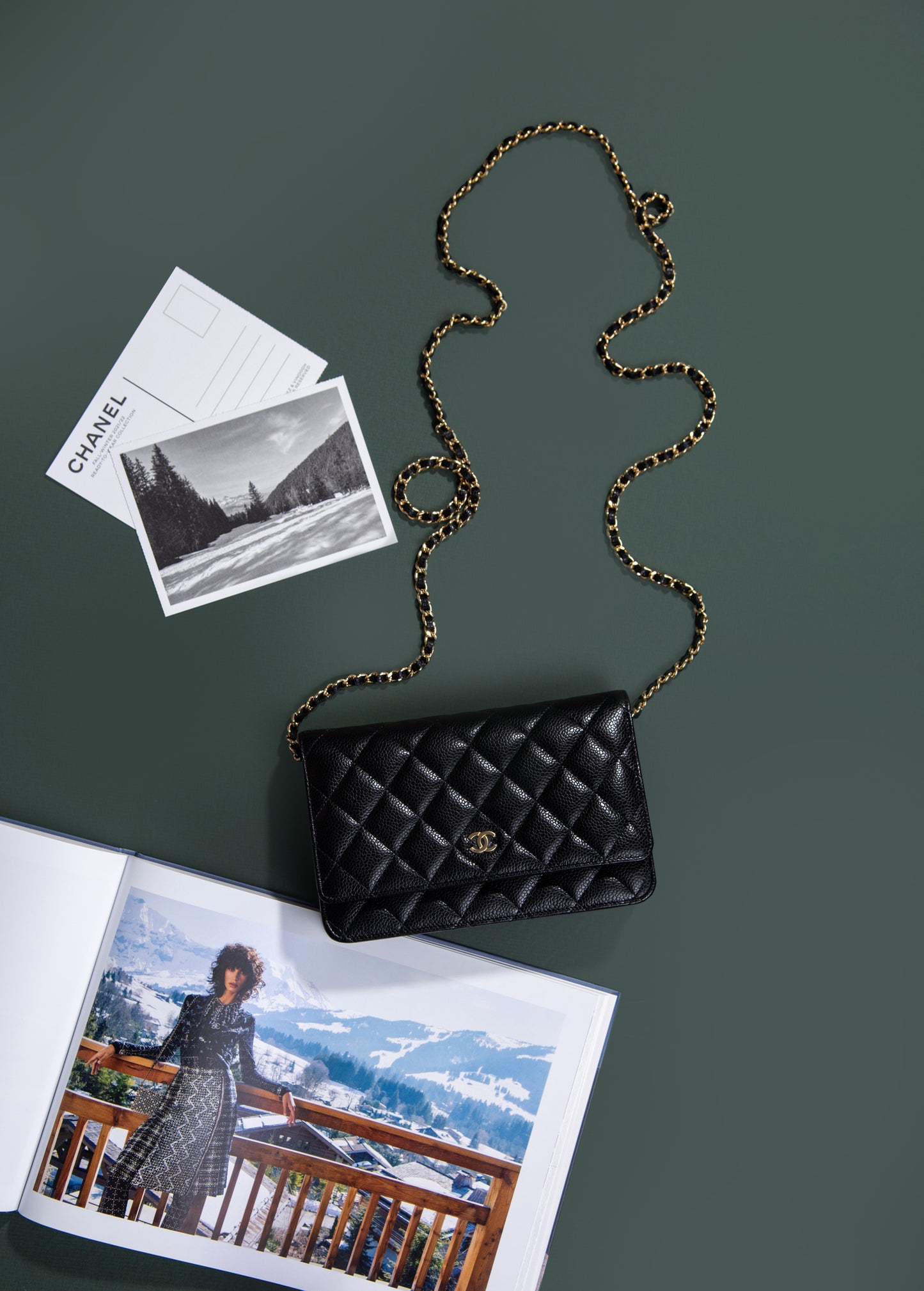 Chanel Classic Black Caviar Wallet on Chain