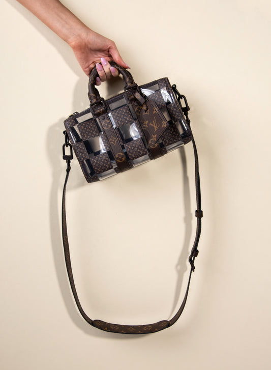 حقيبة لويس فيتون كيبال باندوليير 25 بنية/شفافة