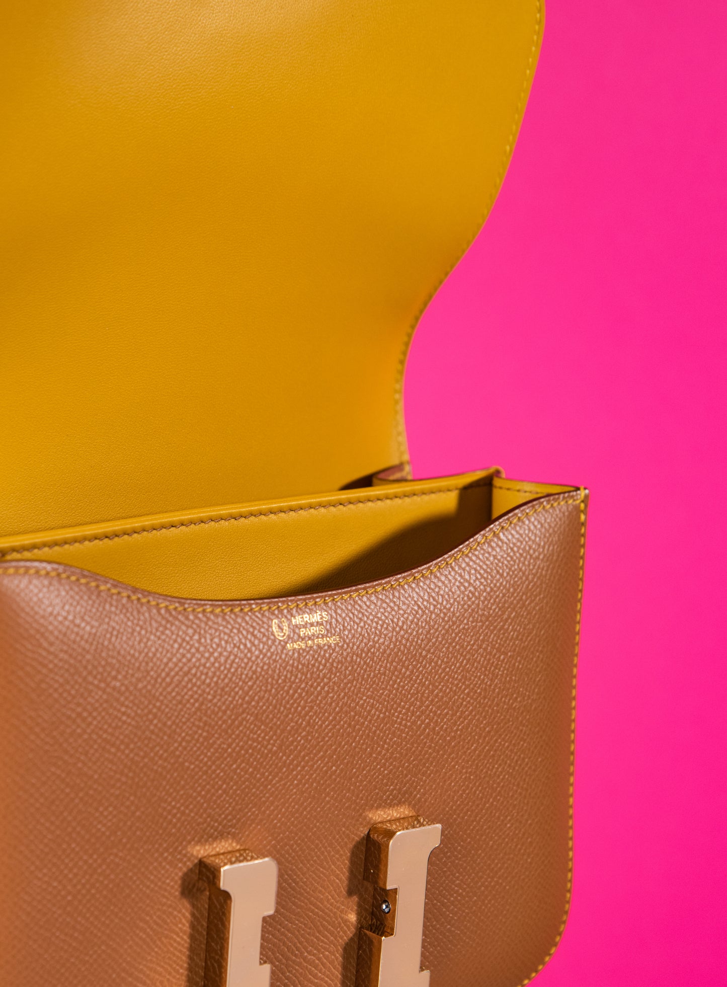 Hermès Mini Constance in Gold/Jaune Ambre GHW