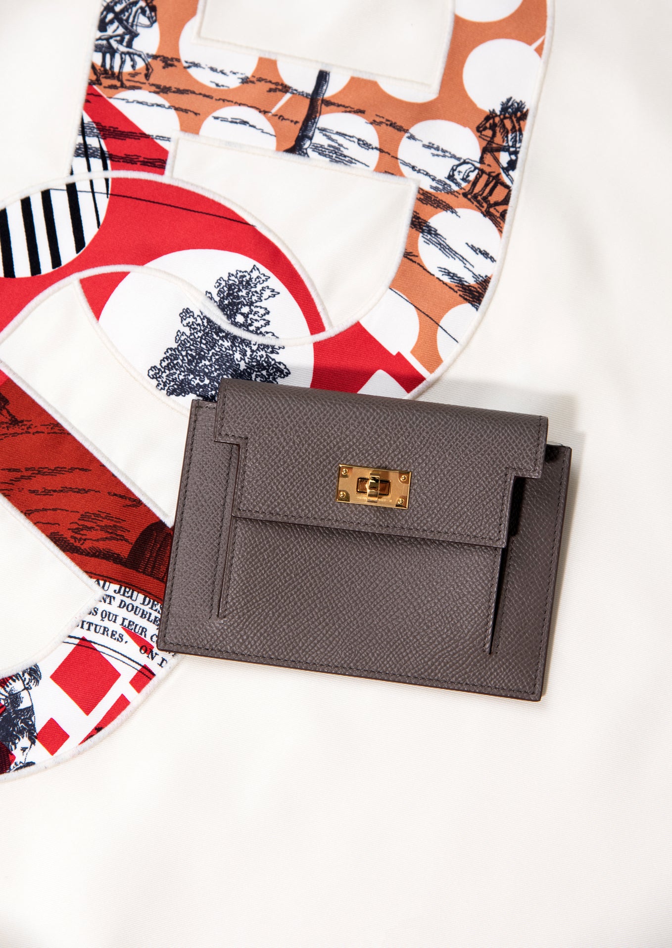 Hermès Kelly Pocket Card Holder in Etain