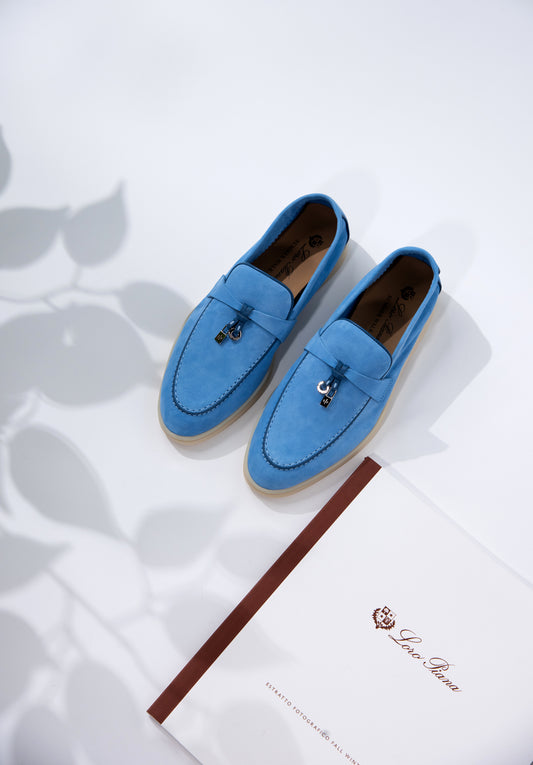 Loro Piana Summer Charms Walk Loafers in Poppy Blue