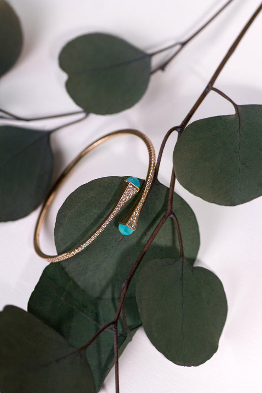 Marli Cleo Rose Gold Bracelet with Turquoise
