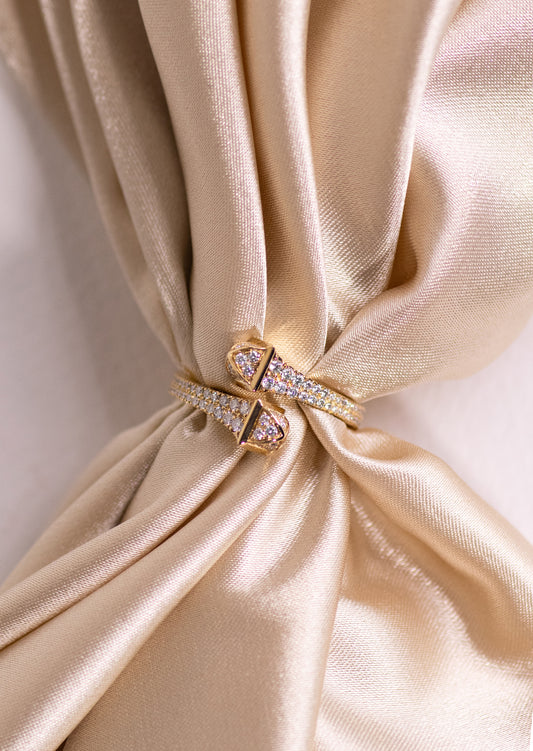 خاتم مارلي كليو الماسي من الذهب الأصفر