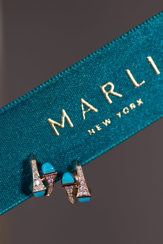 Marli Cleo Huggie Earrings in Turquoise