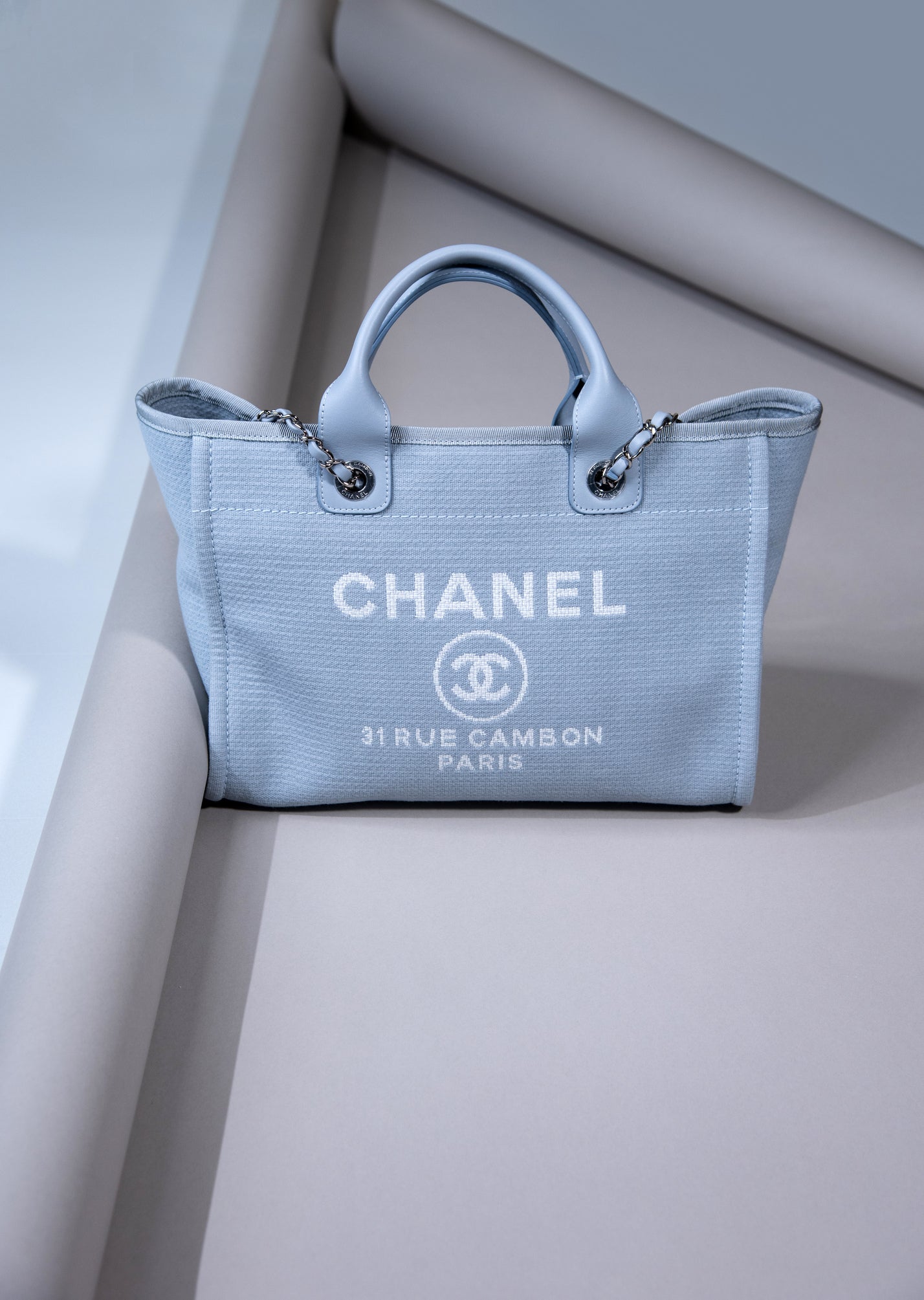 Chanel Deauville Light Blue Tote