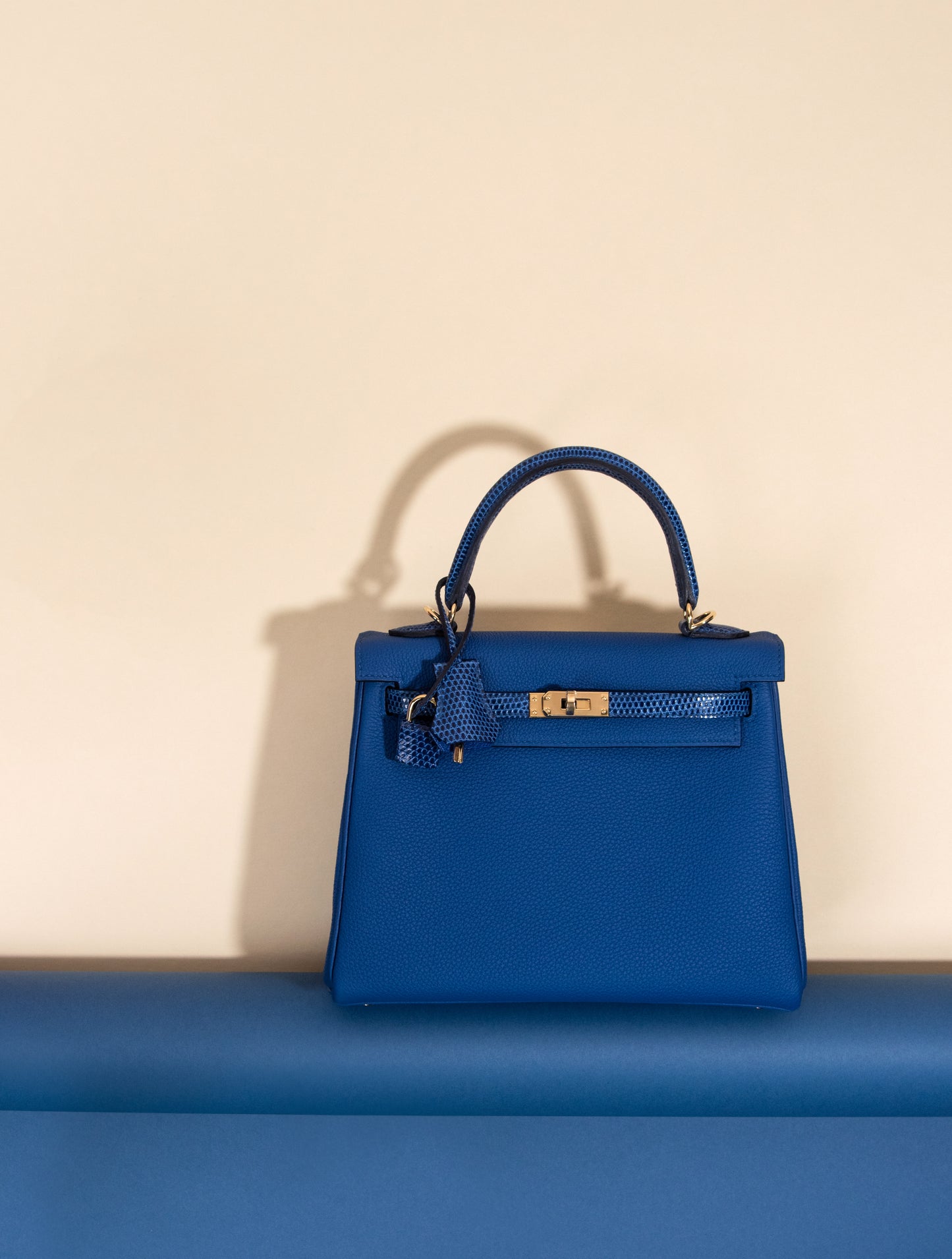 Hermès Kelly 25 Blue Touch Liazrd Togo GHW