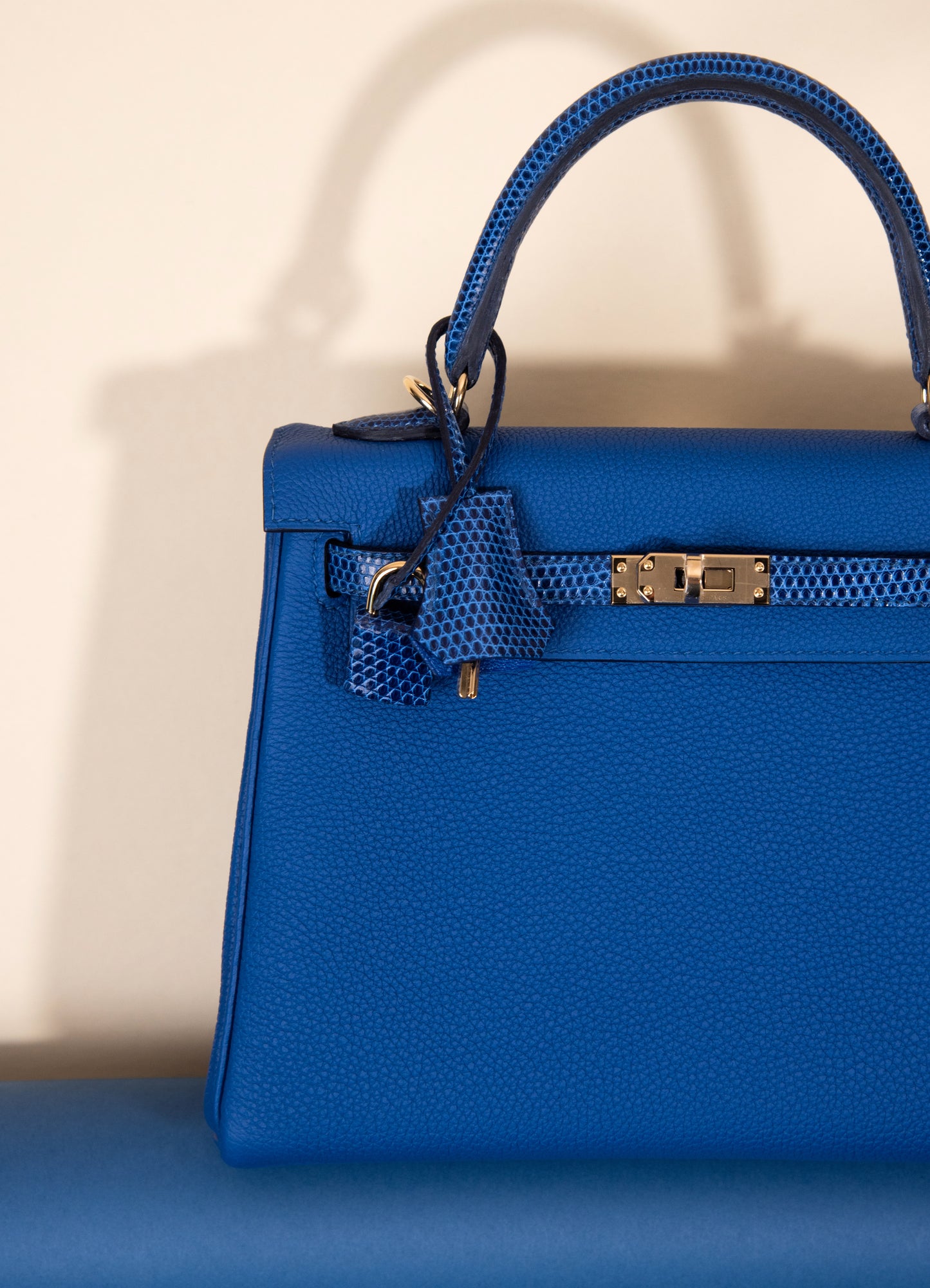 Hermès Kelly 25 Blue Touch Liazrd Togo GHW