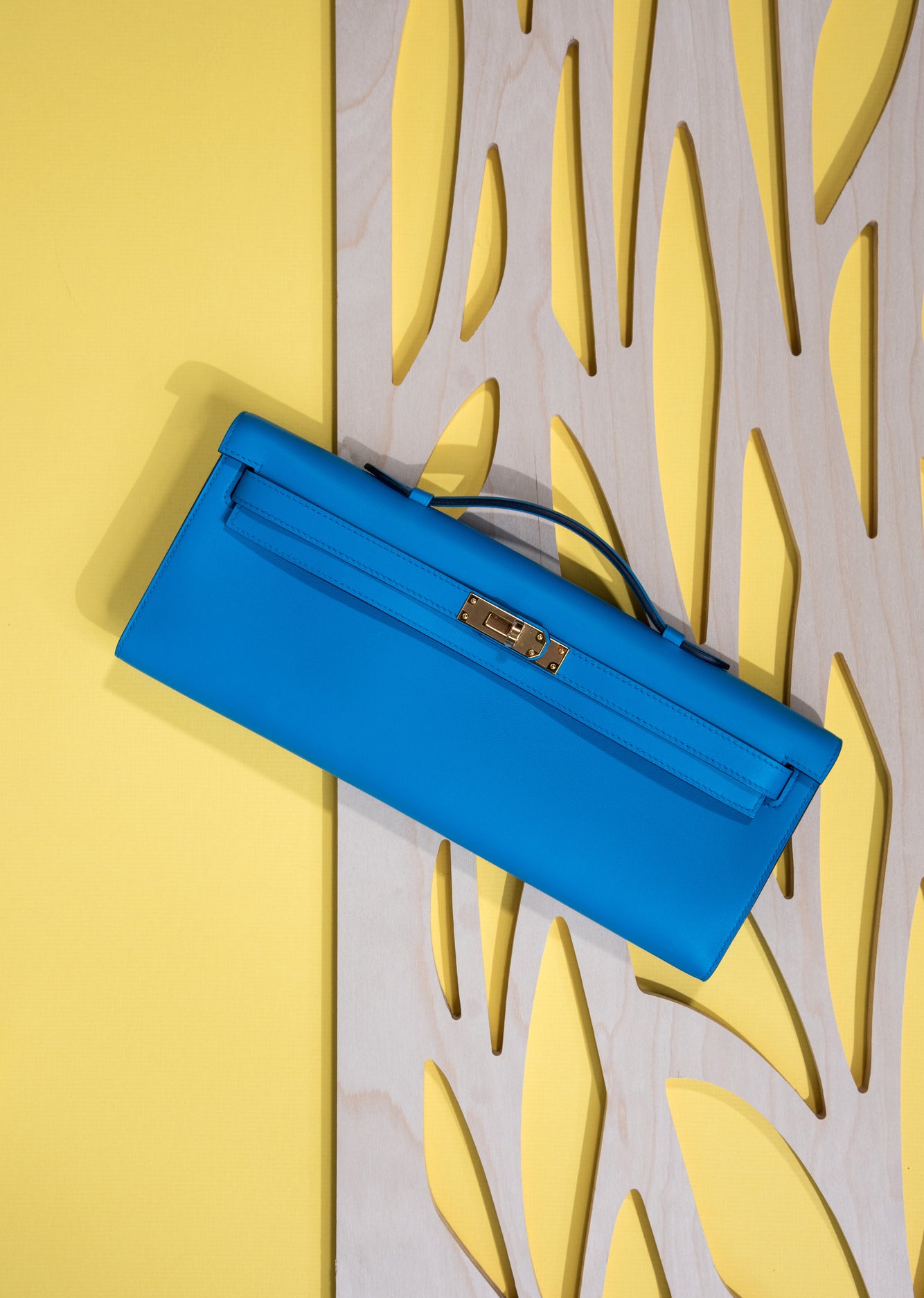 Hermès Kelly Cut in Blue Frida GHW